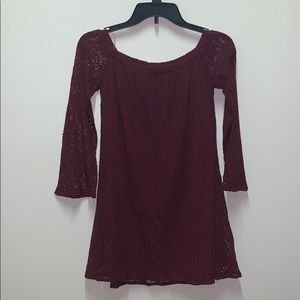 MIAMI Burgundy Lace Dress